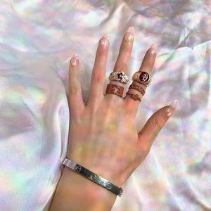 🤍 Brown y2k Ring Set